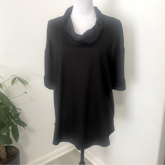 St. John’s Bay Active Women’s Cowl Neck Sweater Blouse Black Size XL - Picture 1 of 5